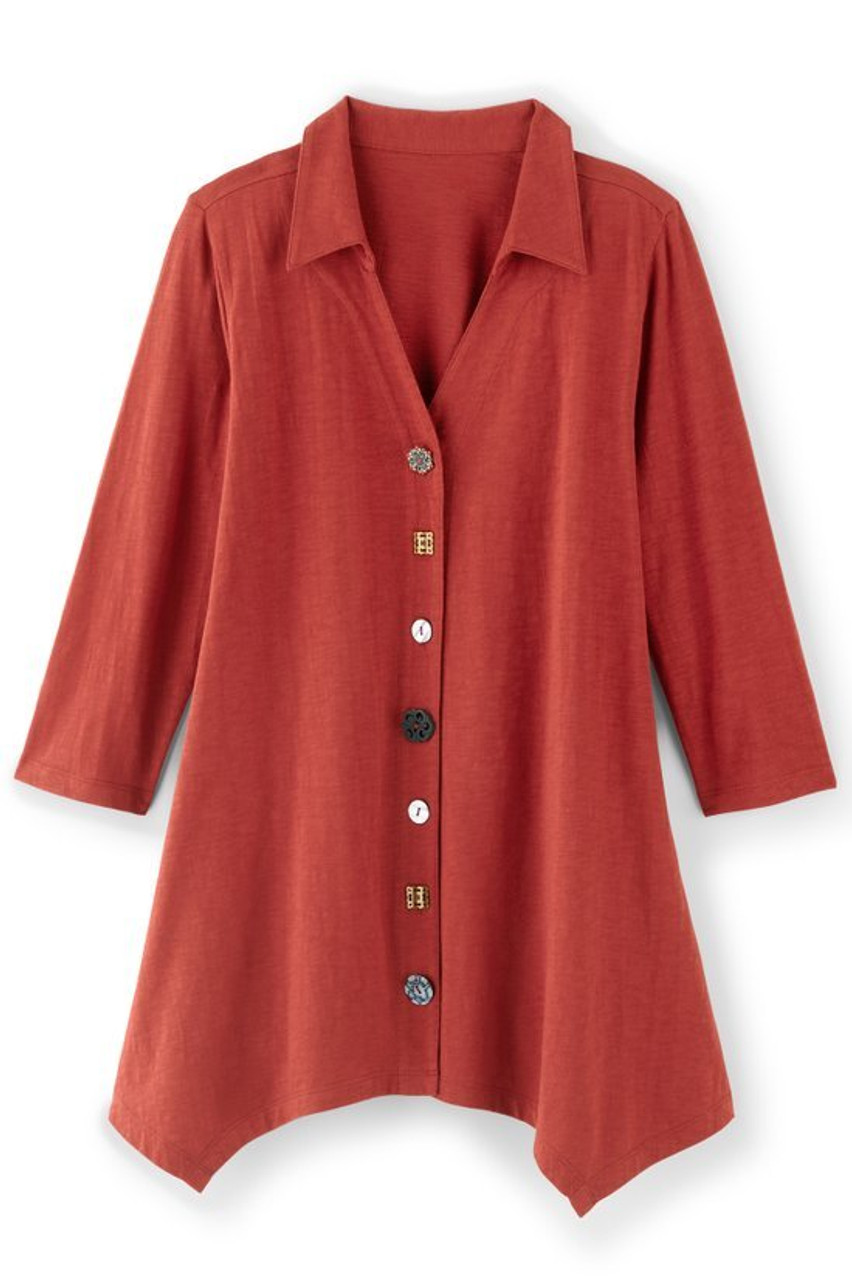 Danielle Button 3/4 Sleeve Tunic