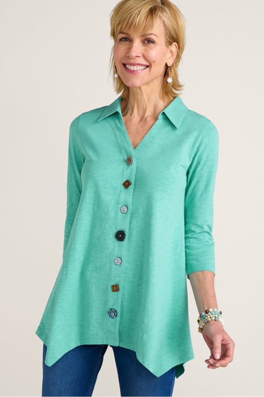 Danielle Button 3/4 Sleeve Tunic