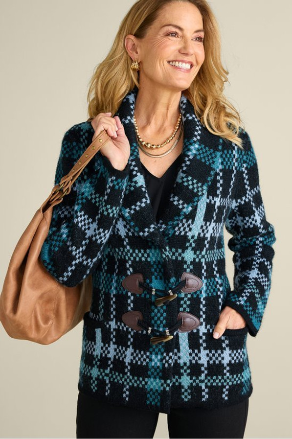 Alpine Plaid Sweater Coat