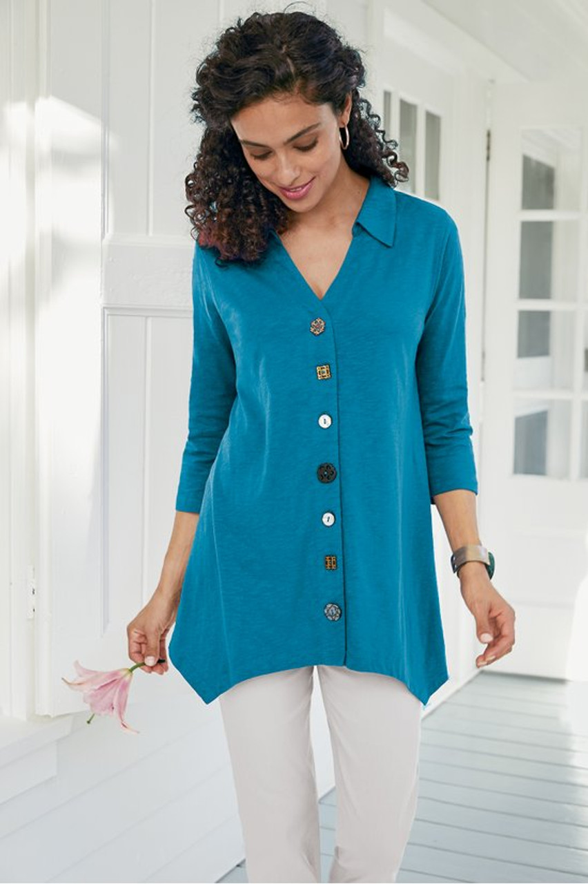 Danielle Button 3/4 Sleeve Tunic