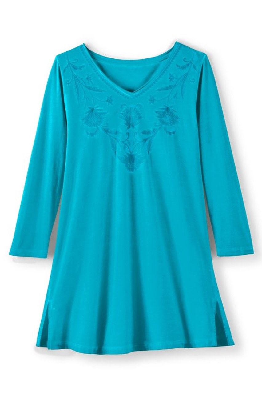 Orelia Embroidered Knit Tunic