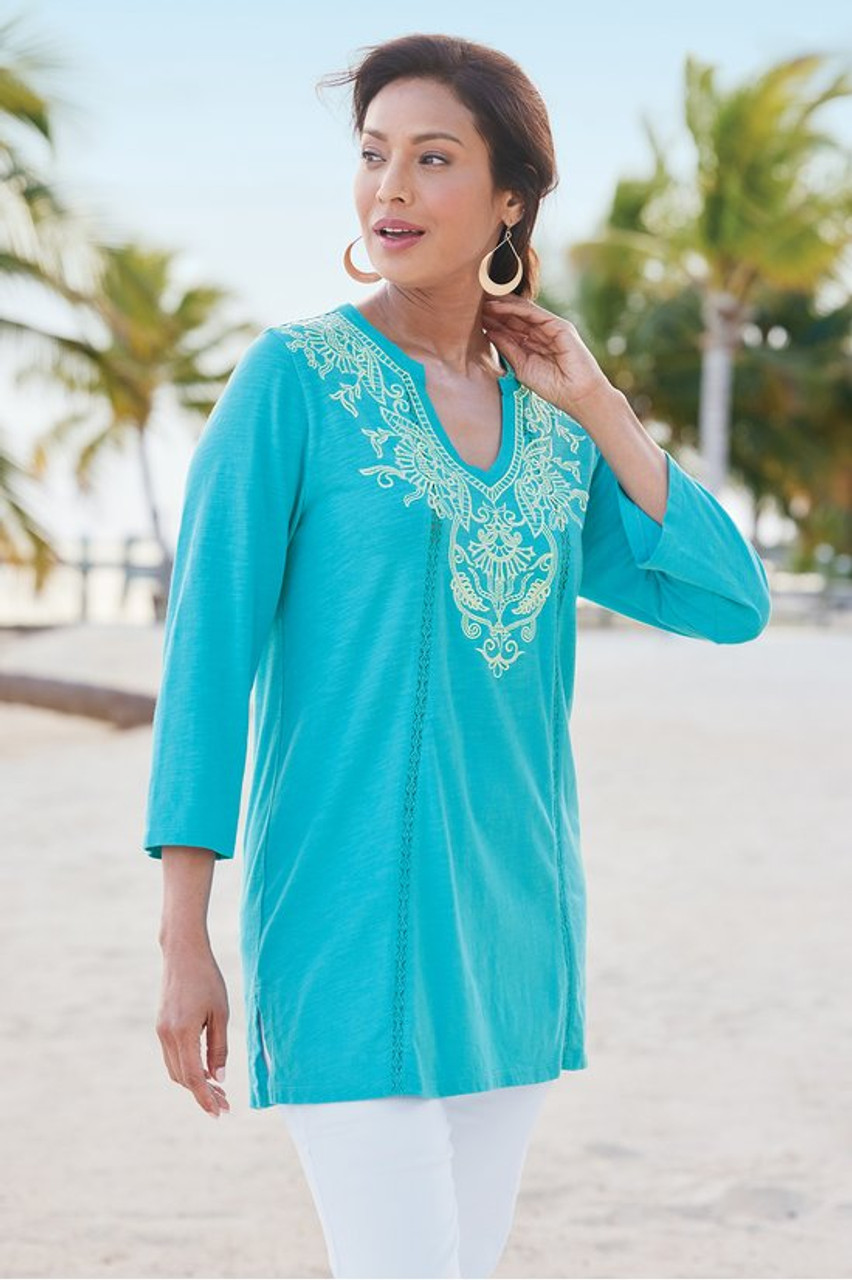 Nura Embroidered Knit Tunic