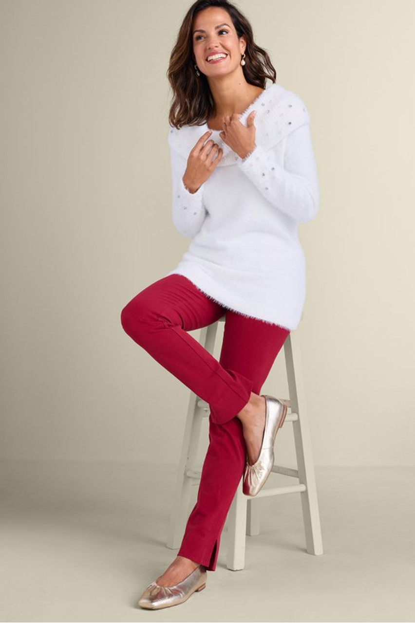 Christina Embellished Cowl Neck Sweater Tunic