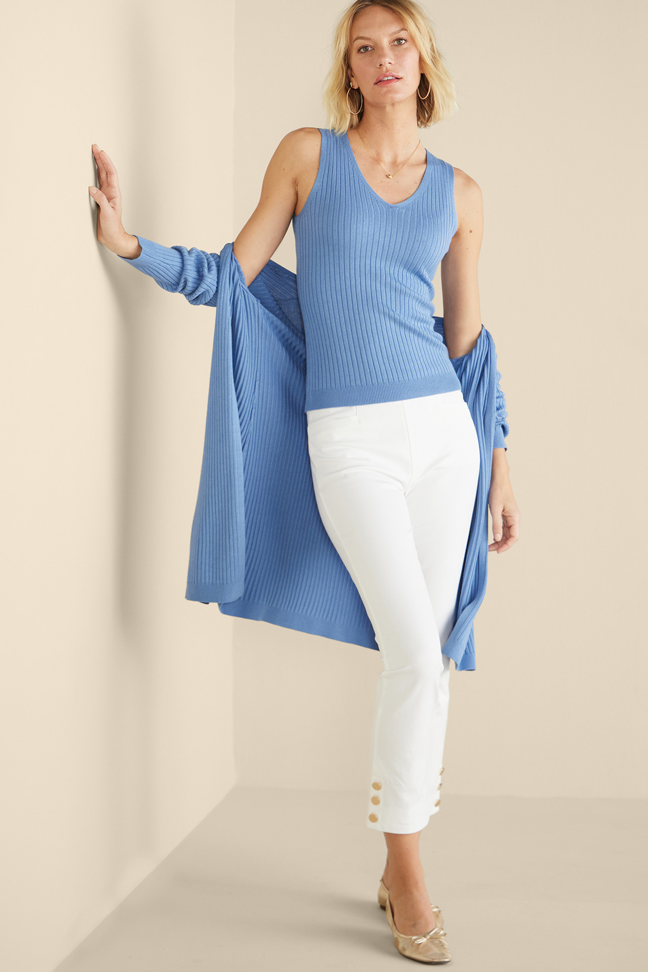 SoftEssential™ Ribbed Sweater Tank   2242