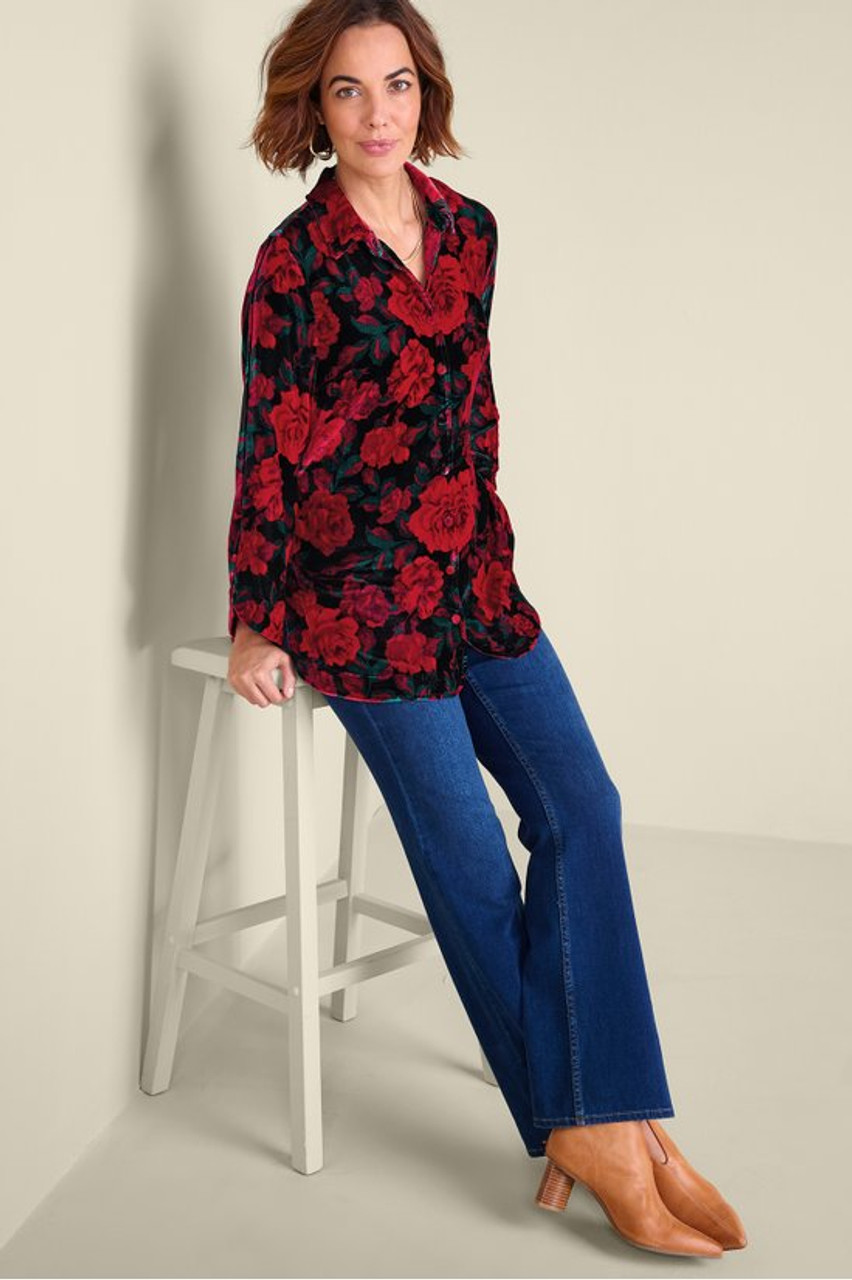 Icon Silk Velvet Poets Tunic Shirt