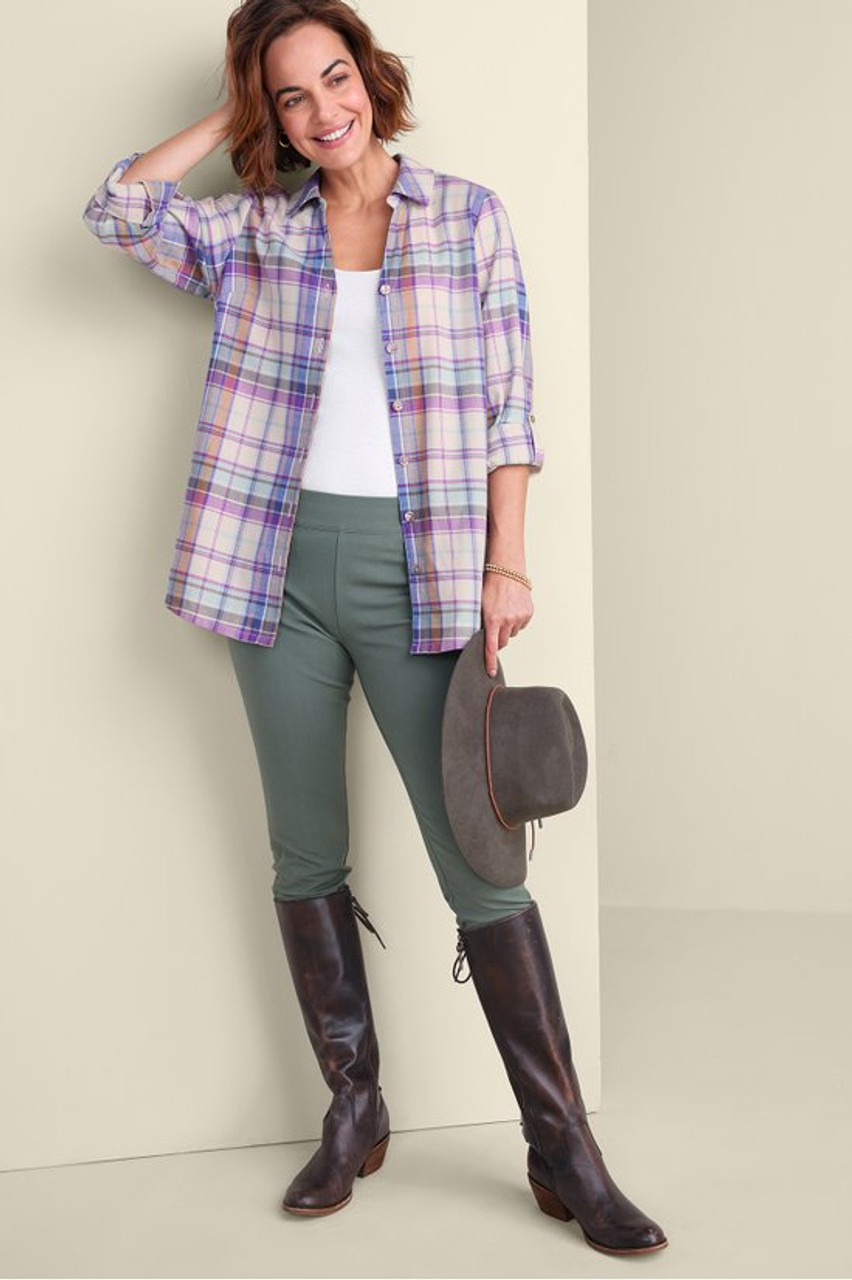 Janine Plaid Button-Front Tunic