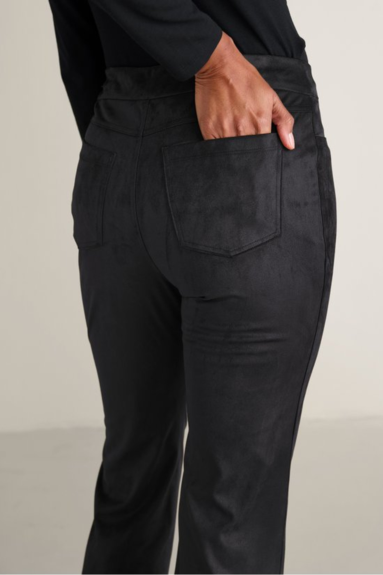 Faux Suede Bootcut Pants   2226