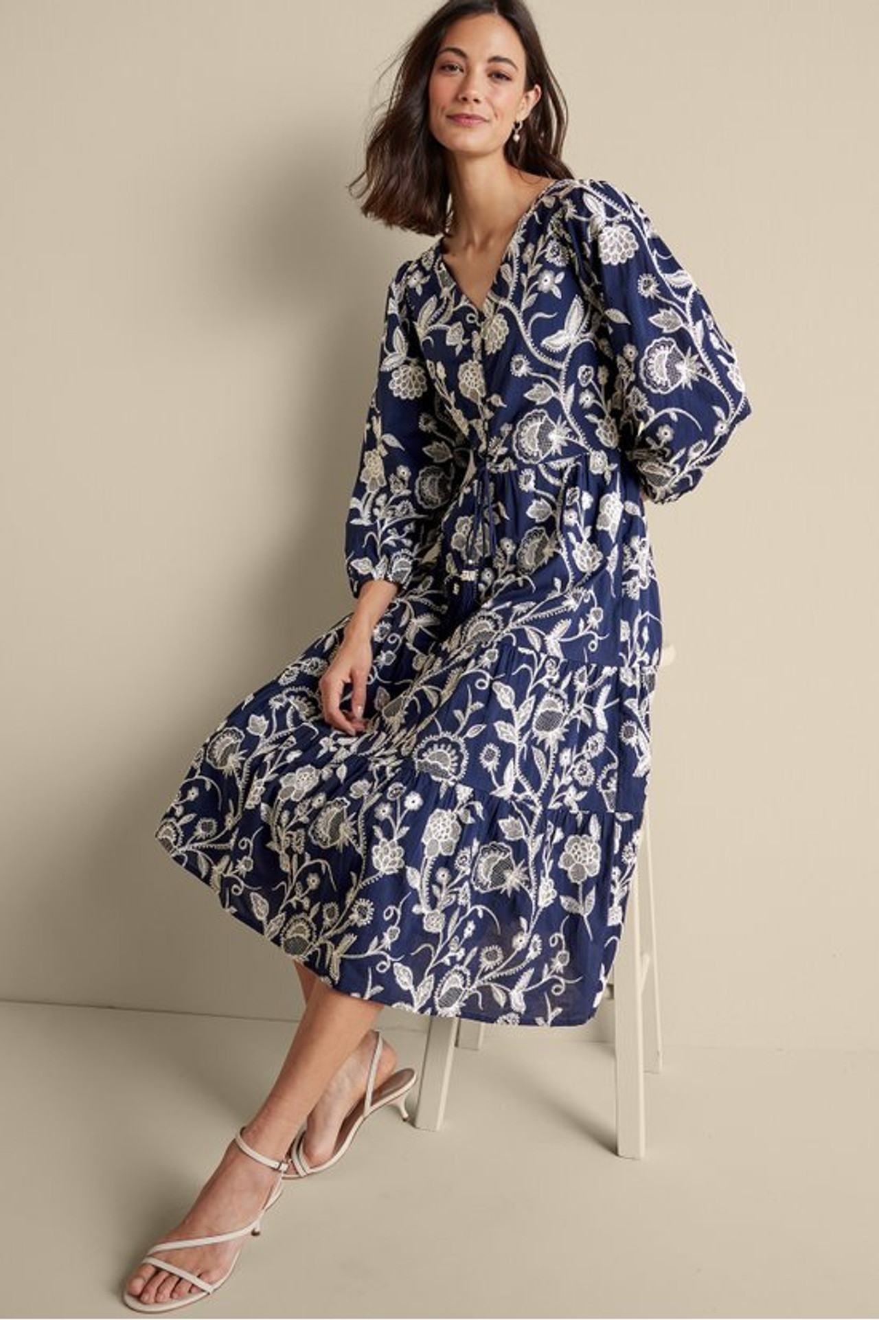 Tilda Embroidered Midi Dress
