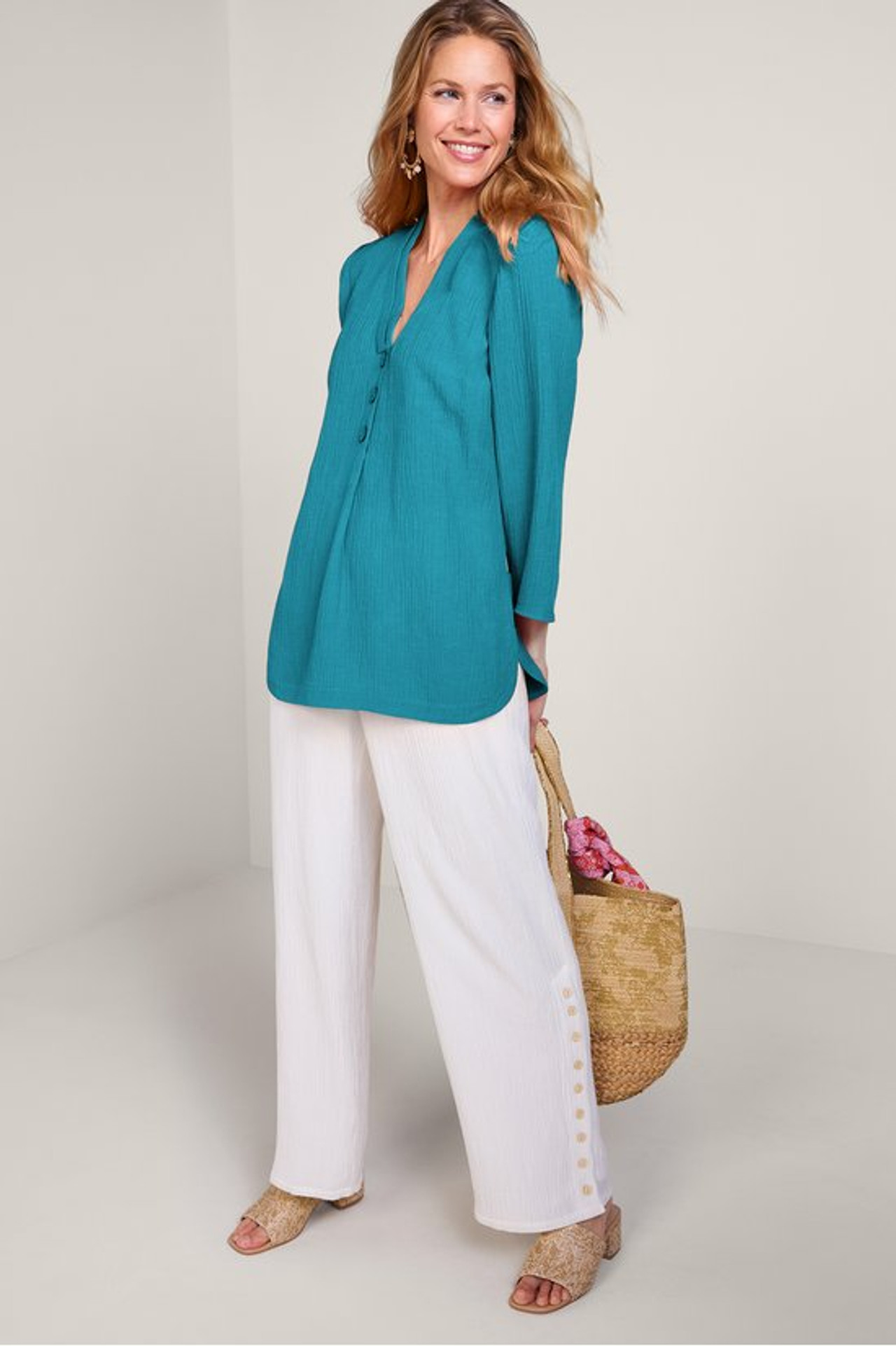 Oceo Gauze Button Tunic