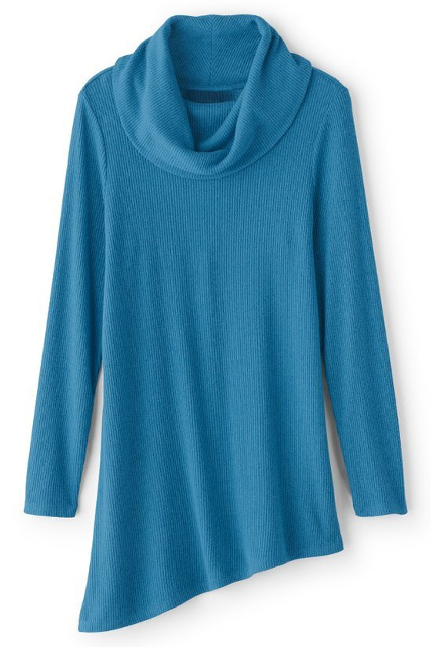 Kayla Rib Knit Cowl Neck Tunic