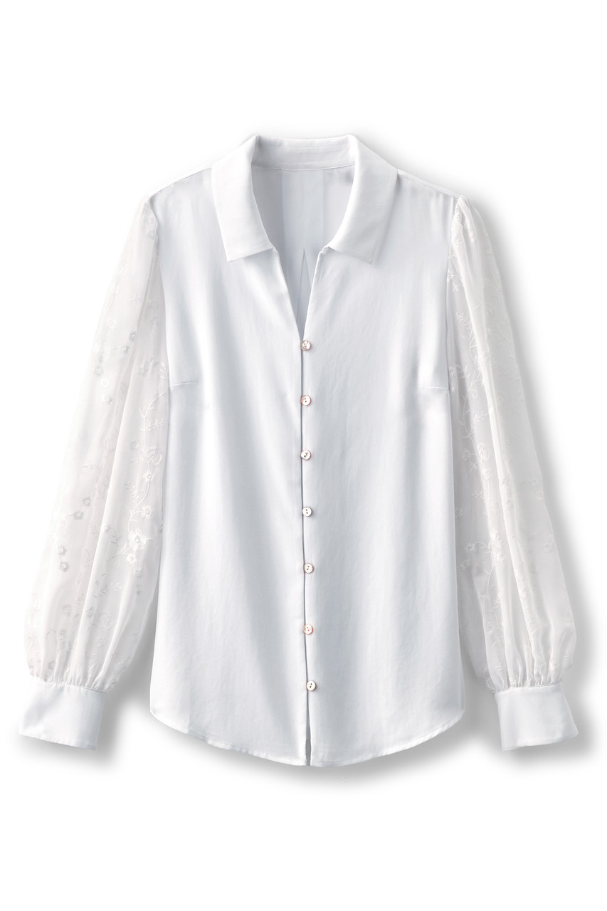 Calathea Embroidered Sleeve Shirt