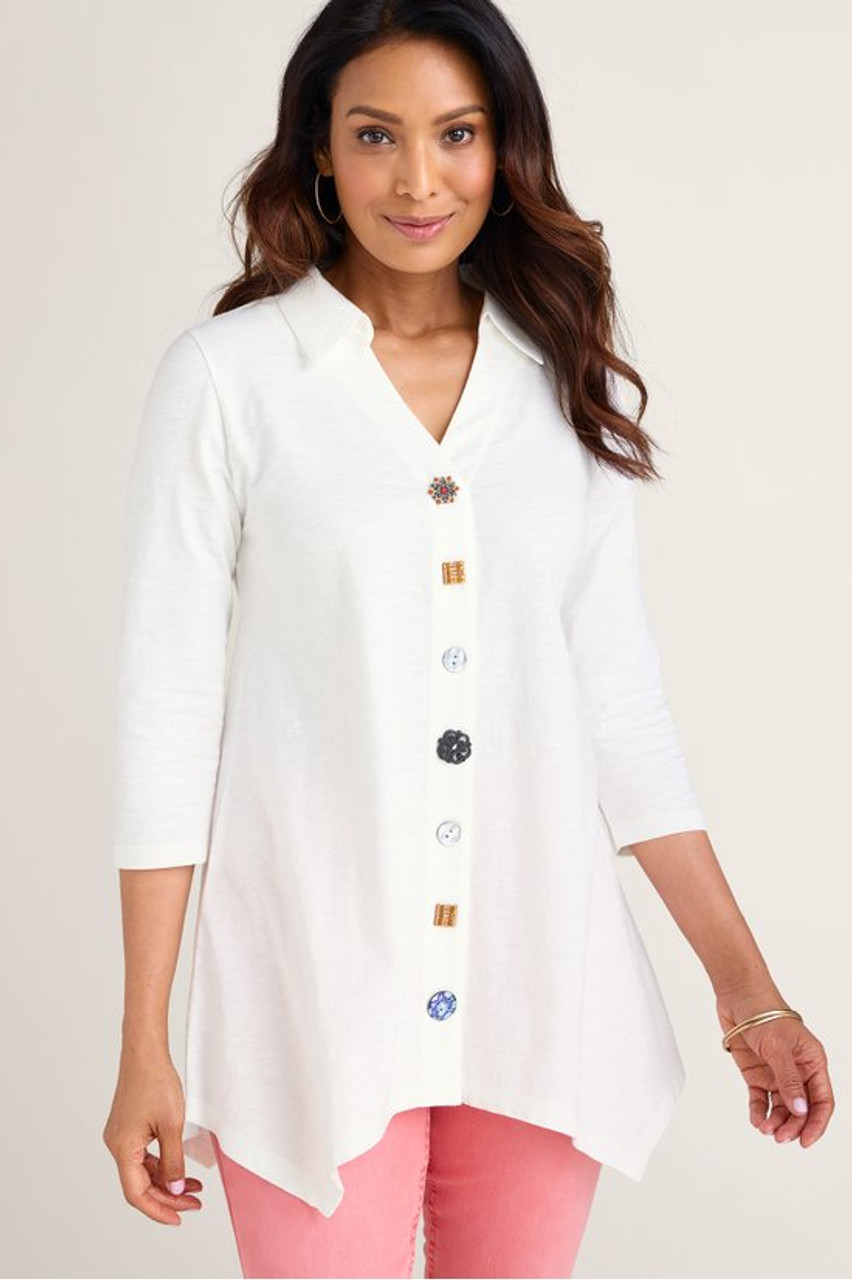 Danielle Button 3/4 Sleeve Tunic