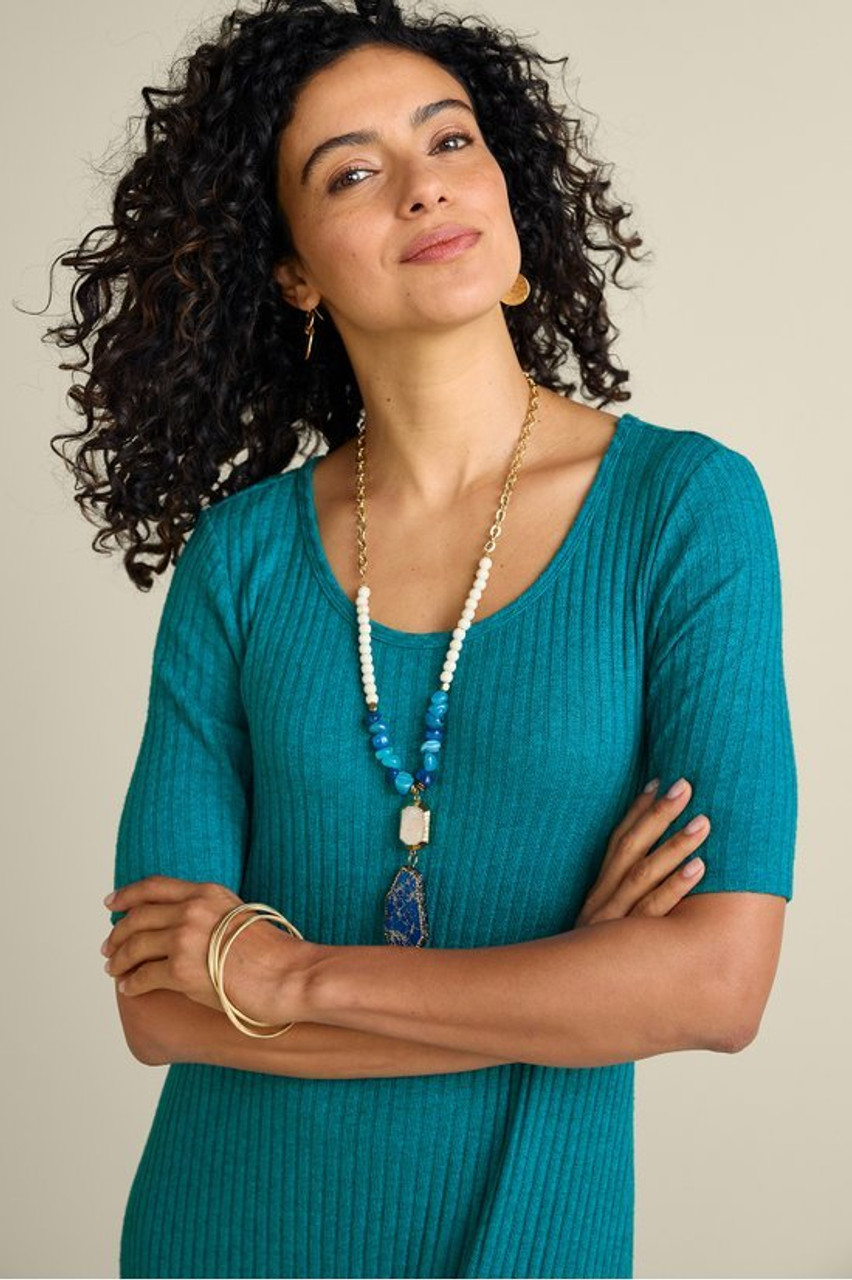 Textured Short Sleeve Santiago Dress