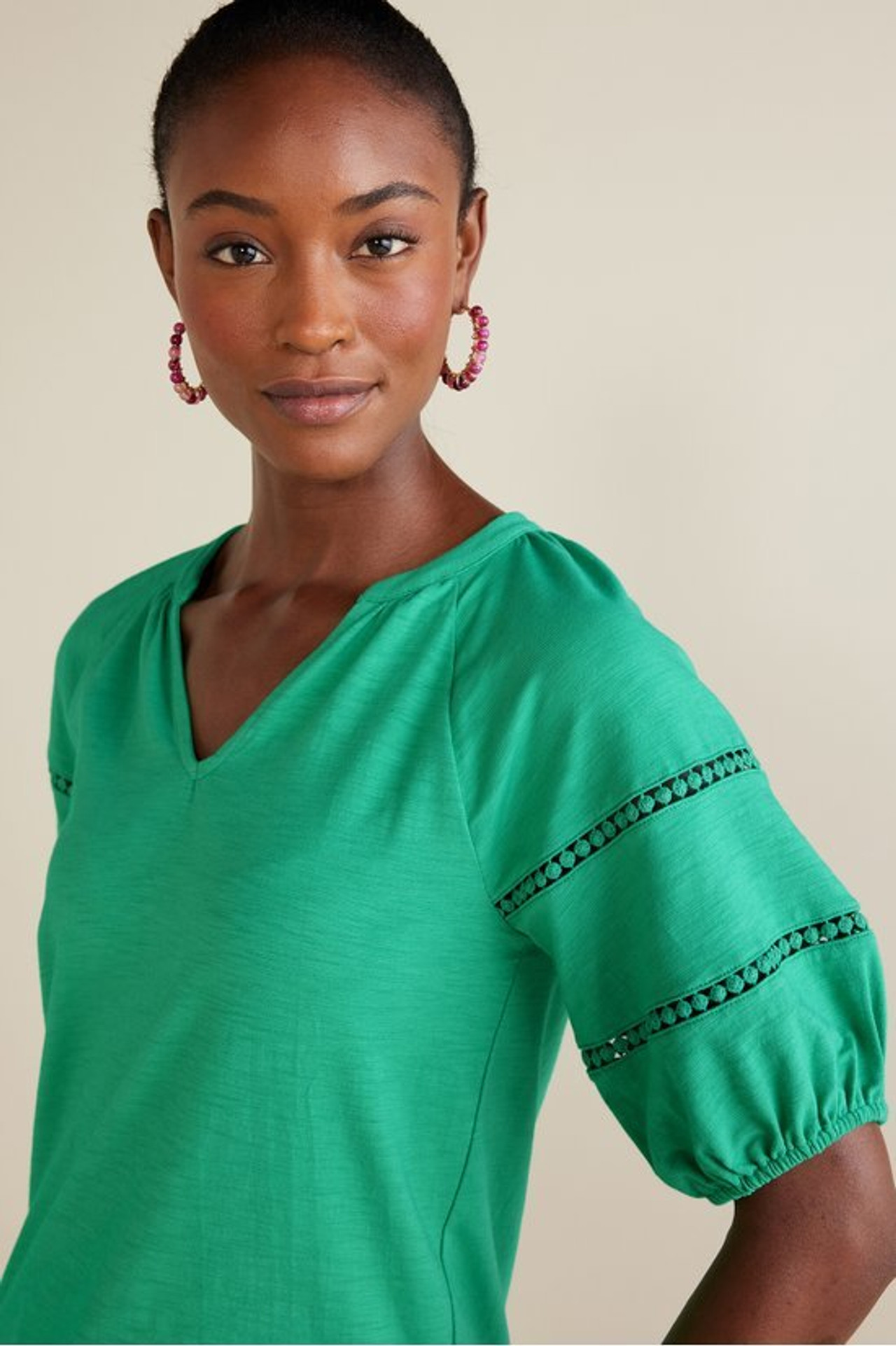 Heidi Supima® Puff Sleeve Tee