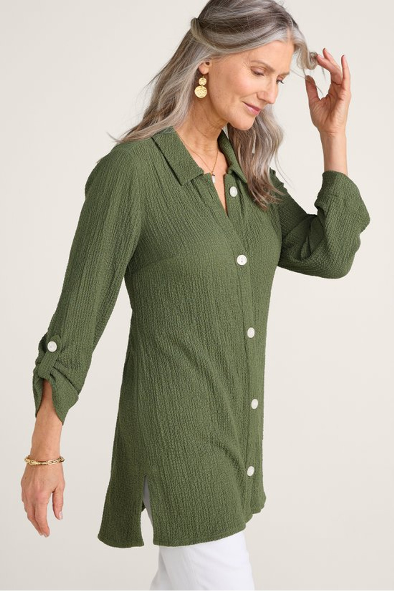 Padma Textured Button Tunic
