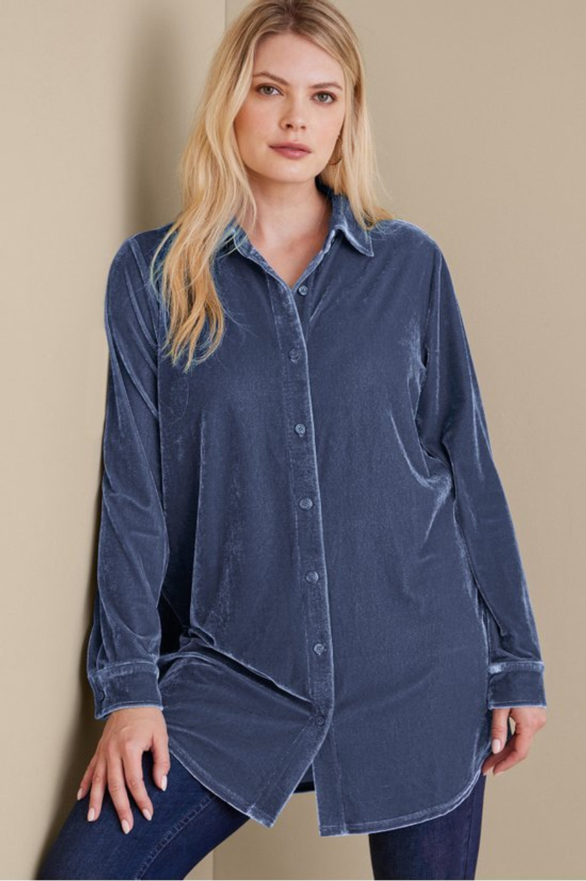 Velvet Boyfriend Tunic Shirt1479