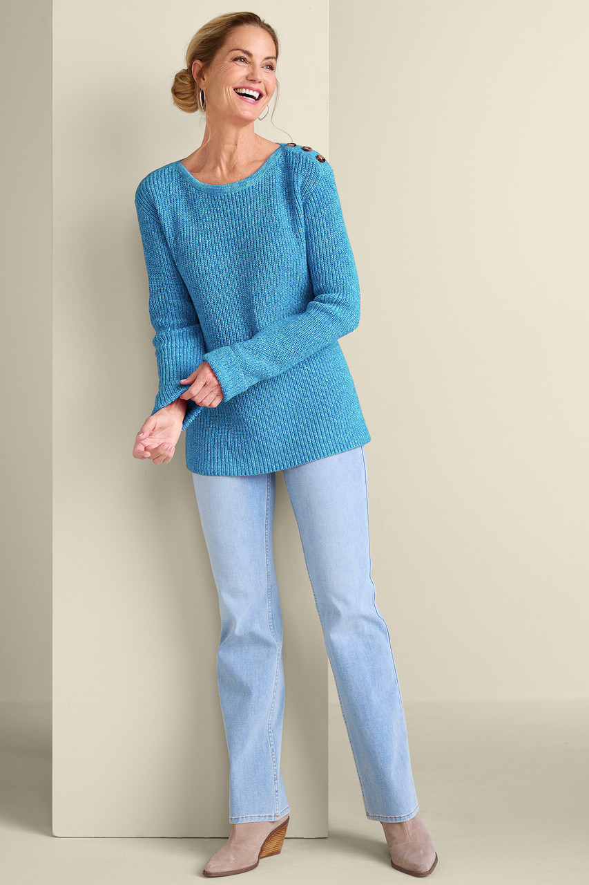 Francine Button-Shoulder Sweater
