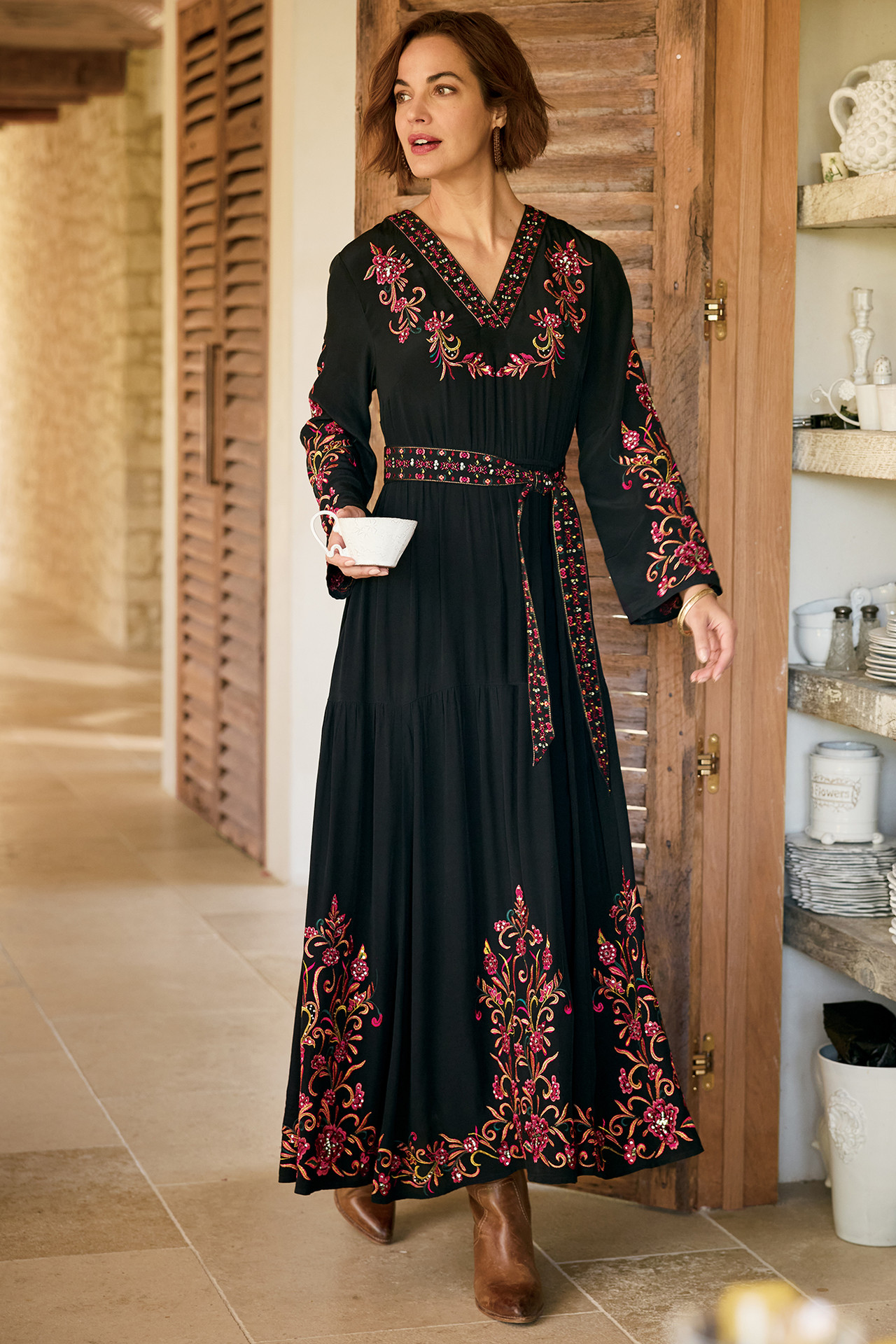 Onyx Embellished Maxi Dress