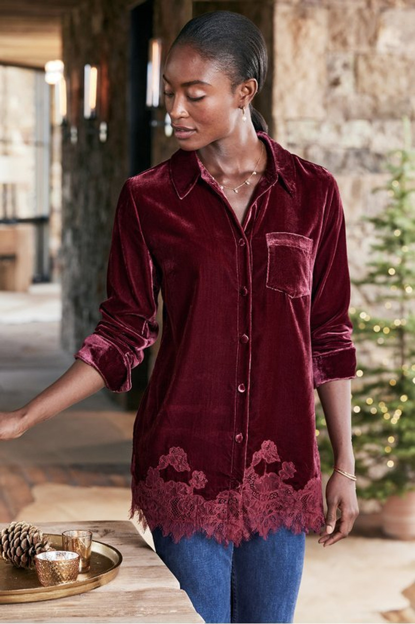 Eden Velvet and Lace Shirt