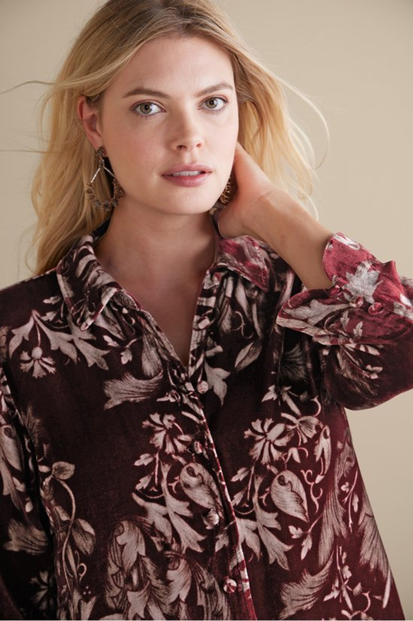 Icon Silk Velvet Poets Tunic Shirt