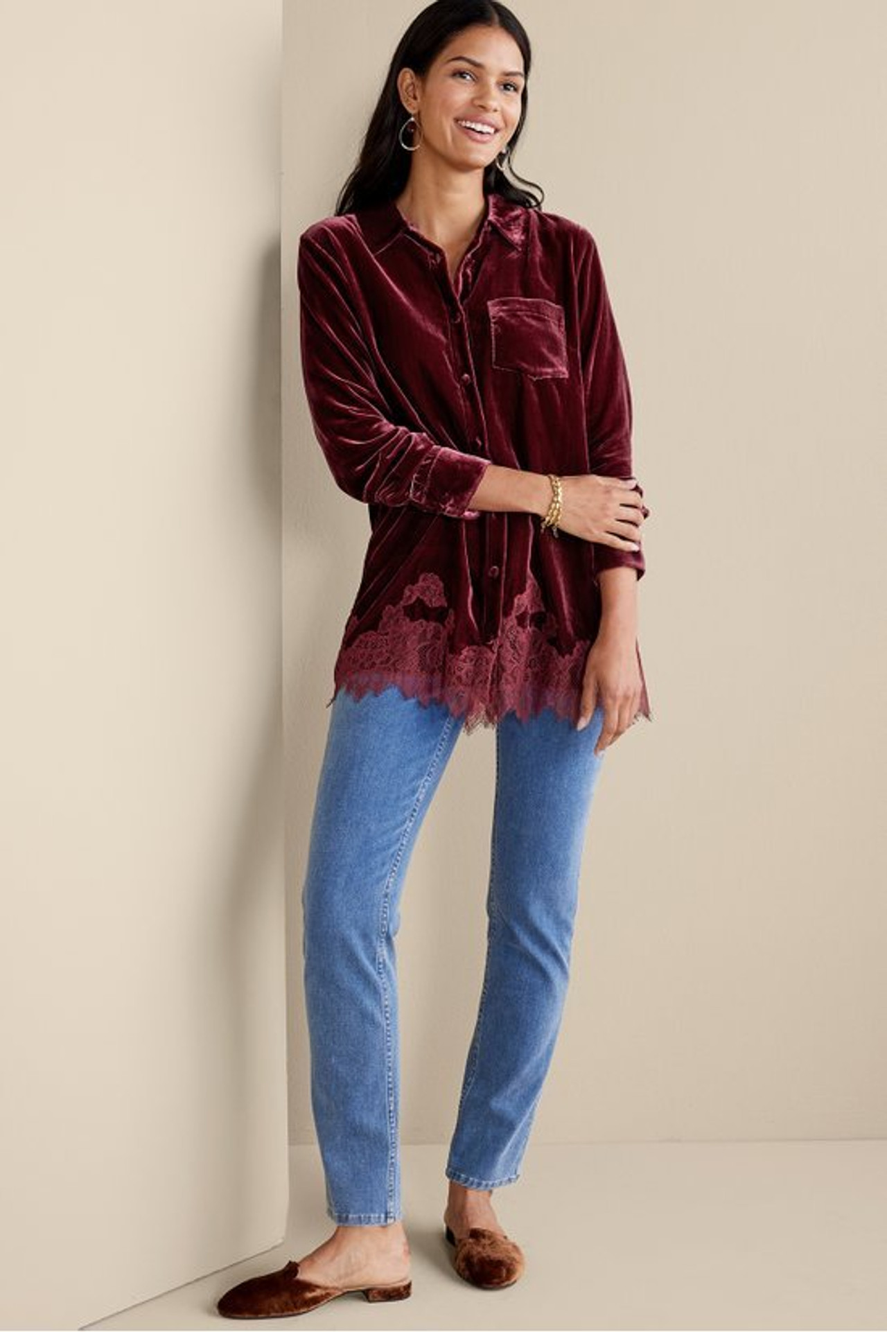 Eden Velvet and Lace Shirt
