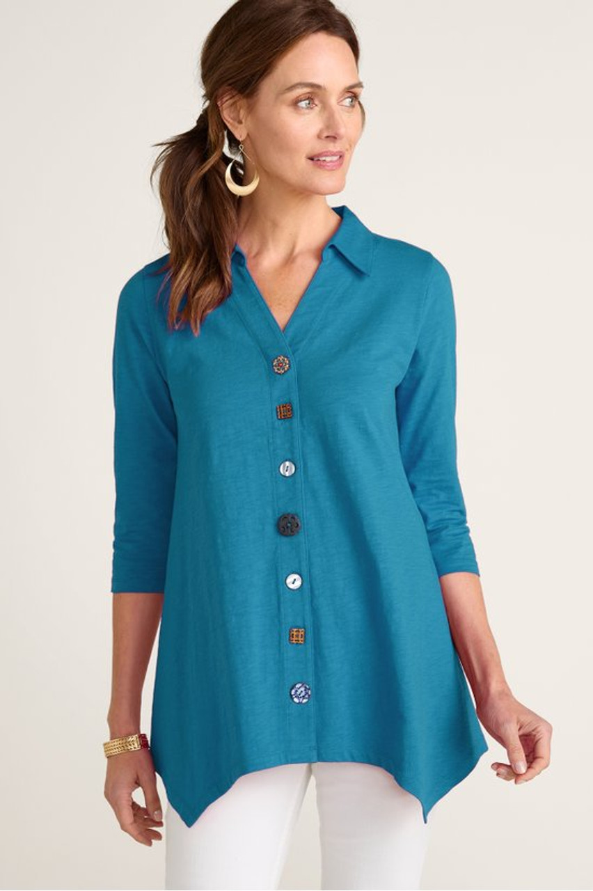 Danielle Button 3/4 Sleeve Tunic