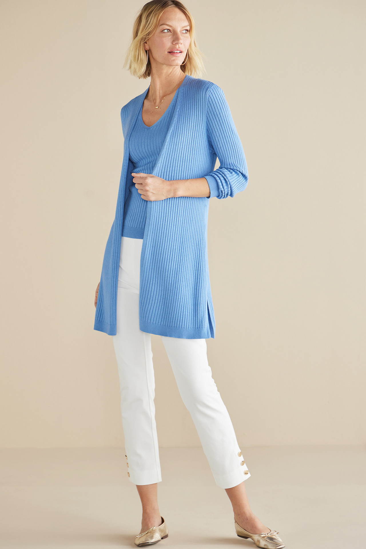 SoftEssential™ Ribbed Long Cardi1483