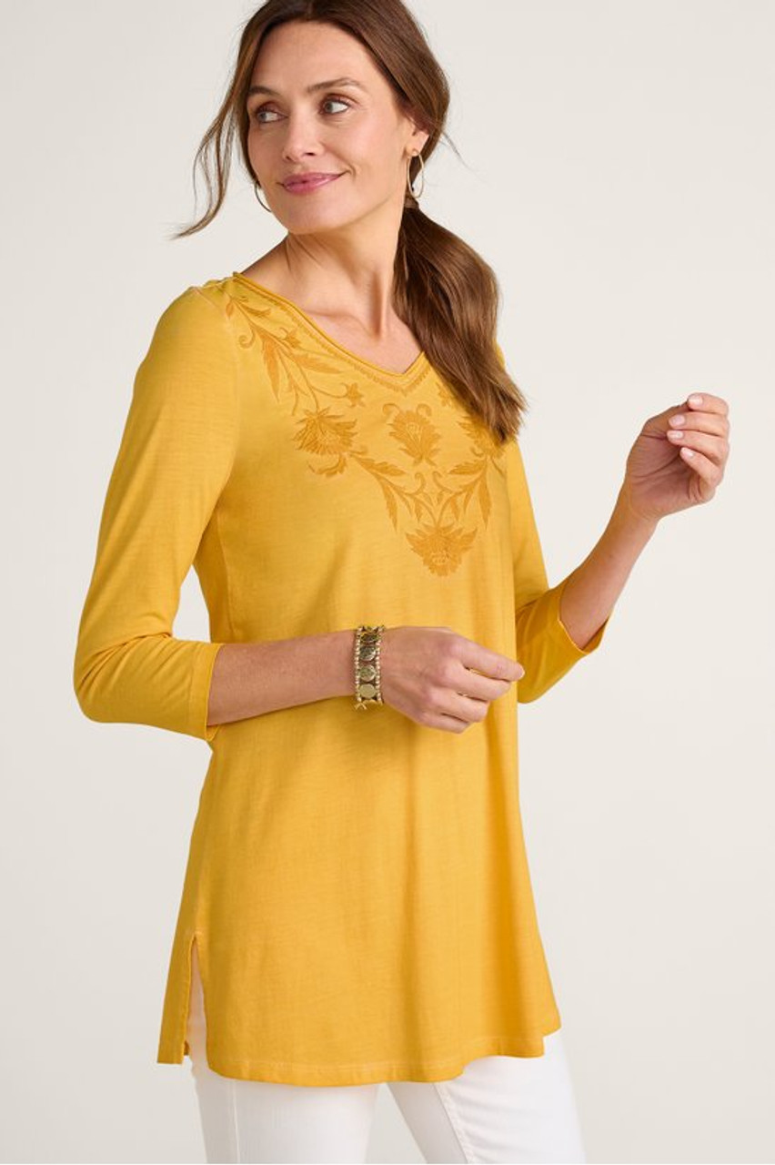 Orelia Embroidered Knit Tunic