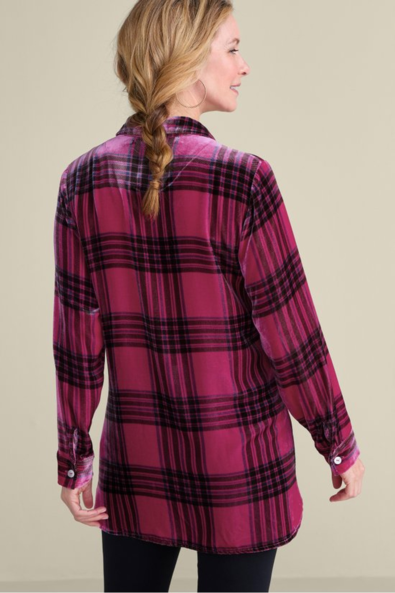 Maize Plaid Velvet Tunic