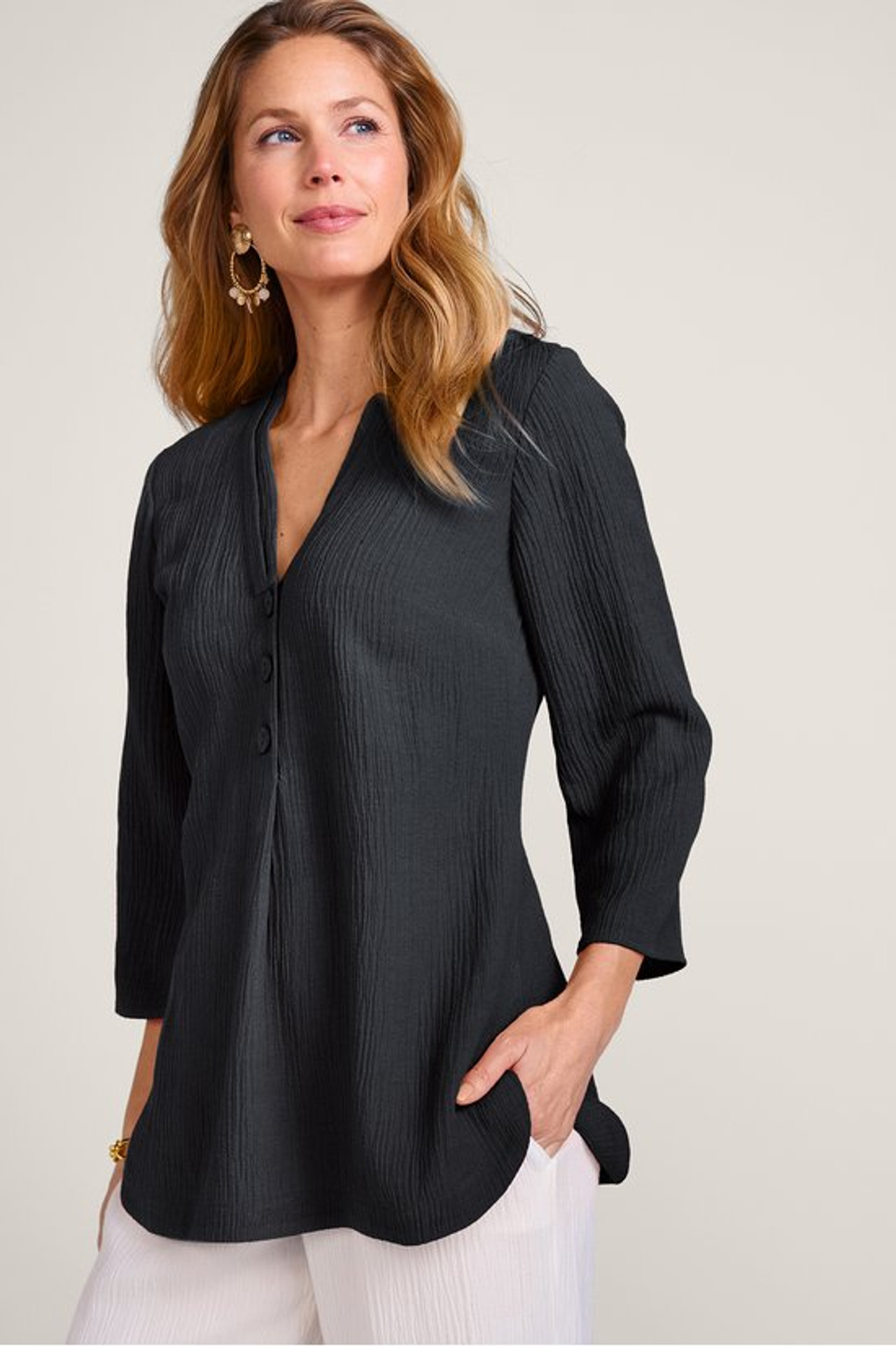 Oceo Gauze Button Tunic