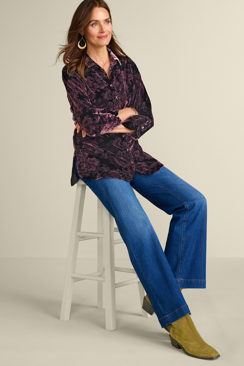 Icon Silk Velvet Poets Tunic Shirt