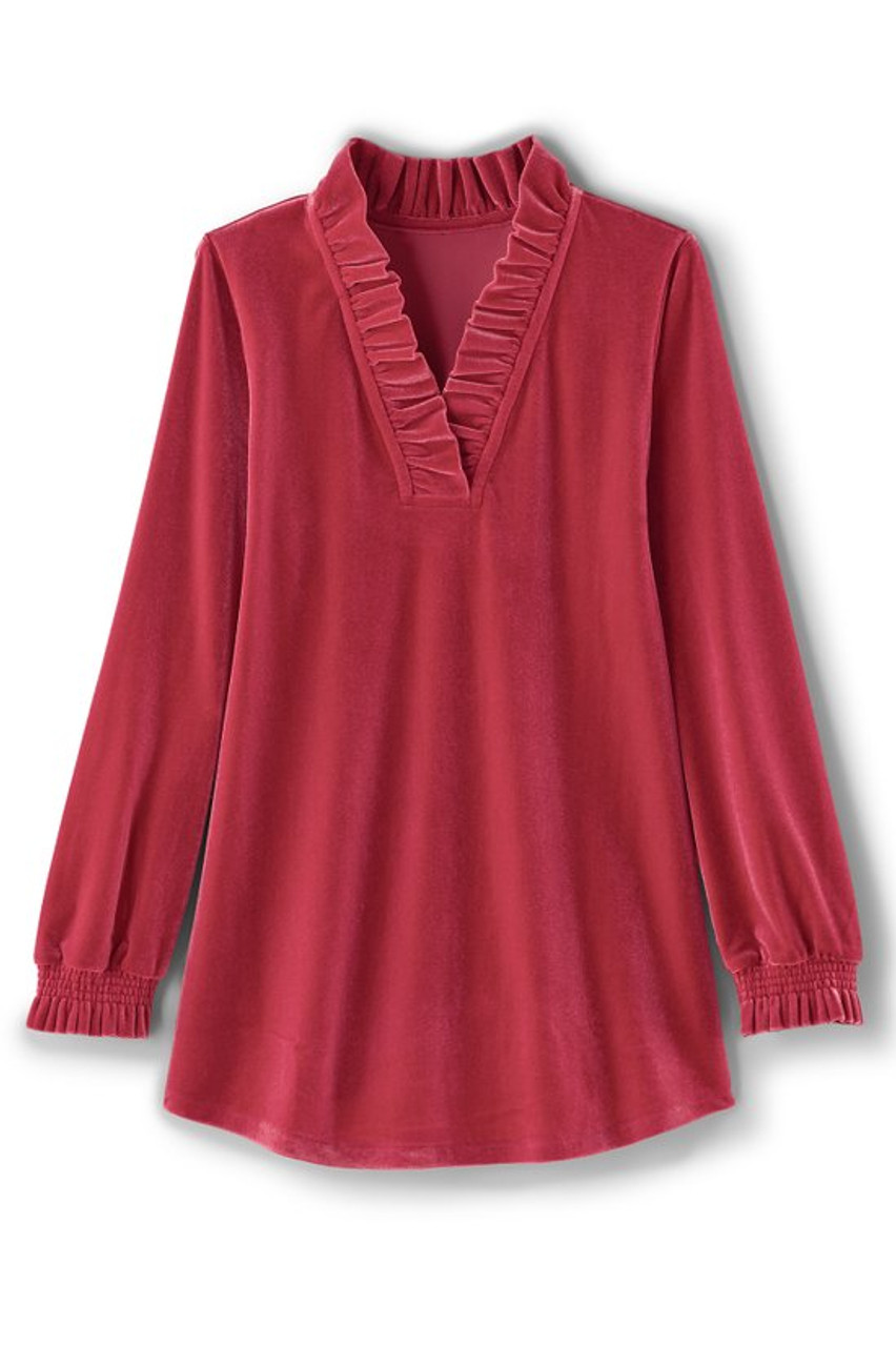 Marlee Ruffle Velvet Top