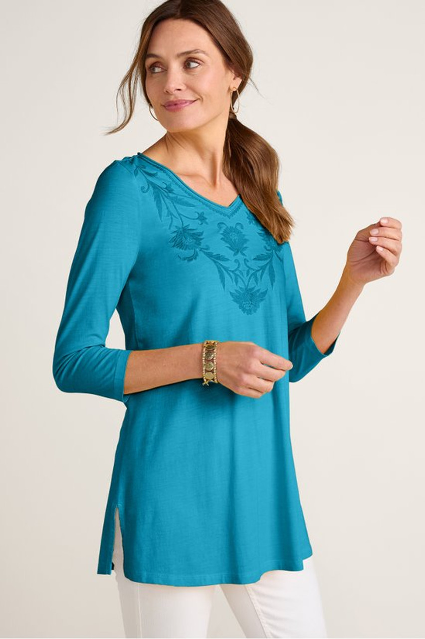 Orelia Embroidered Knit Tunic