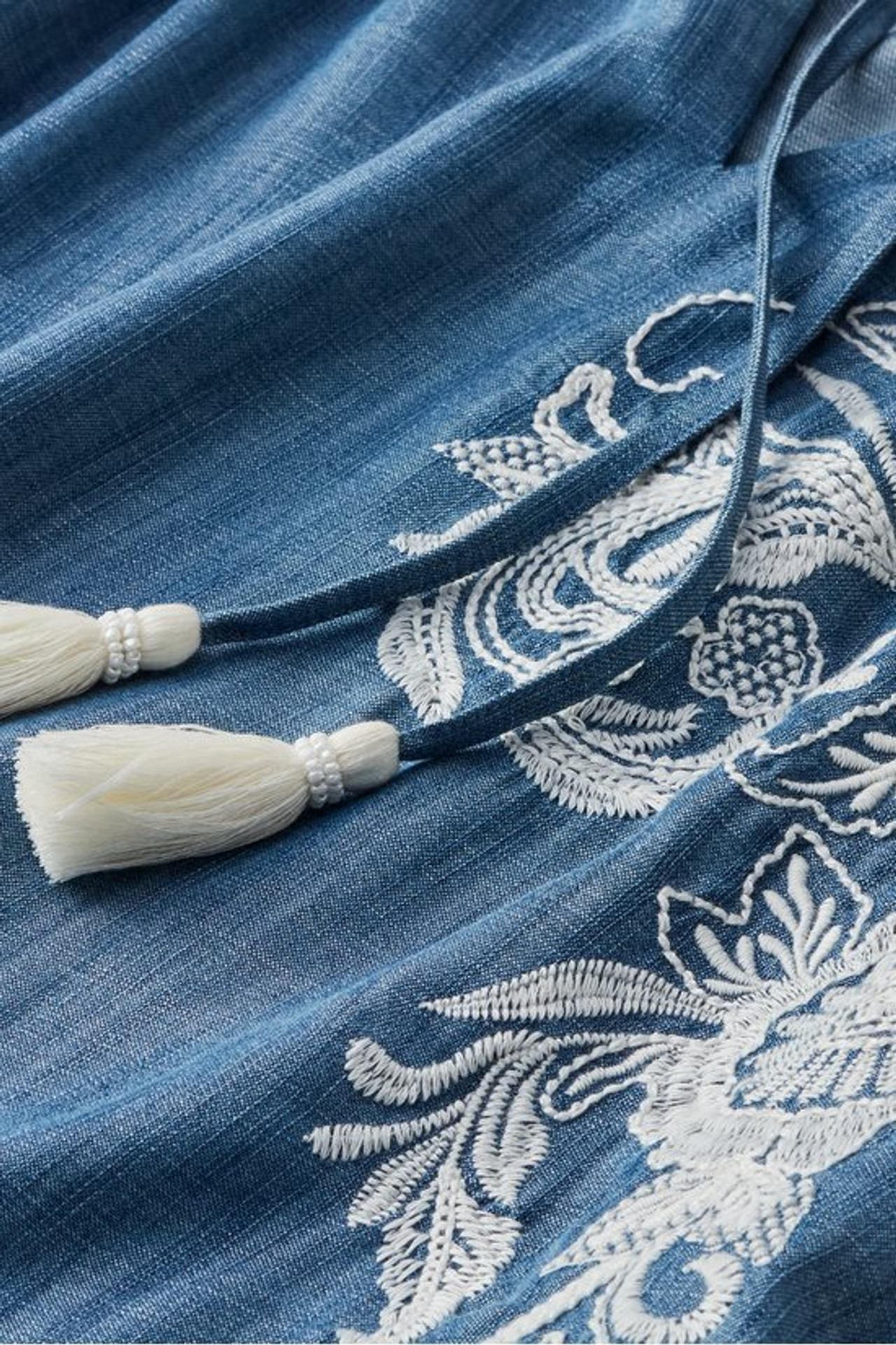 Diya Embroidered TENCEL™ Peasant Top