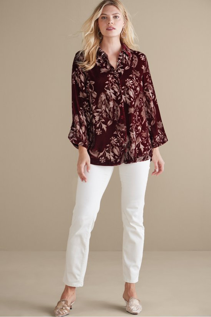 Icon Silk Velvet Poets Tunic Shirt