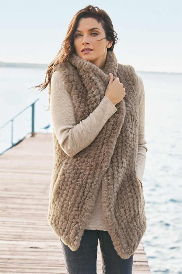 Faux Fur Draped Vest