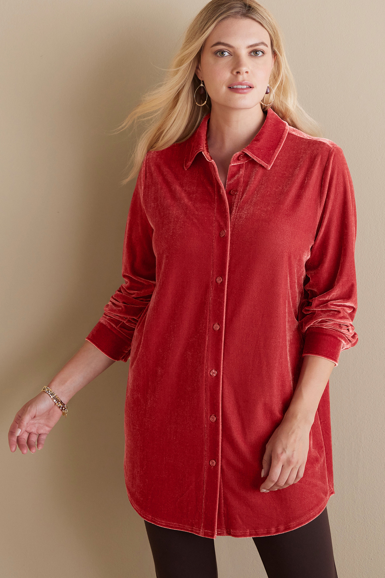 Velvet Boyfriend Tunic Shirt1479