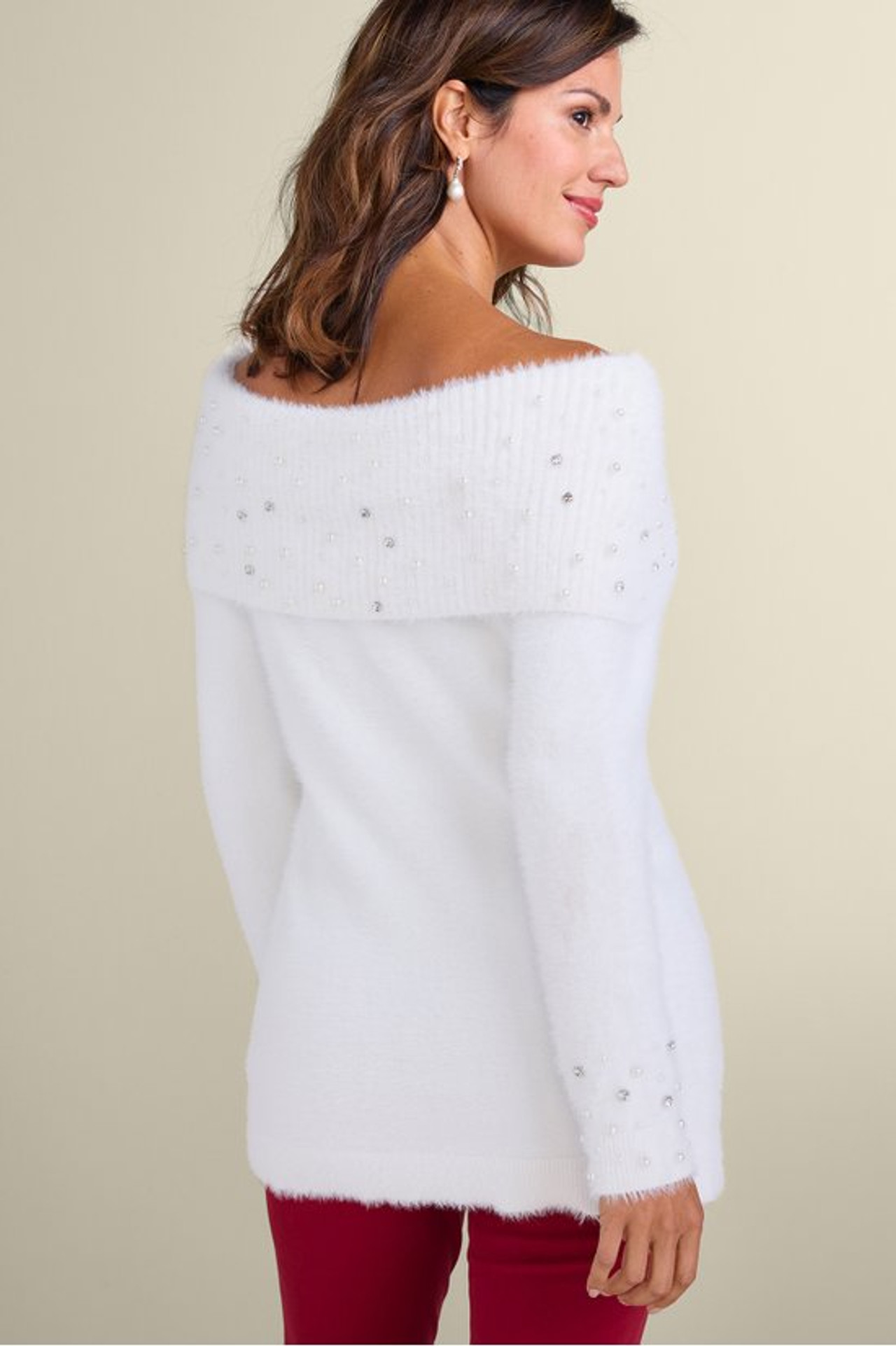 Christina Embellished Cowl Neck Sweater Tunic