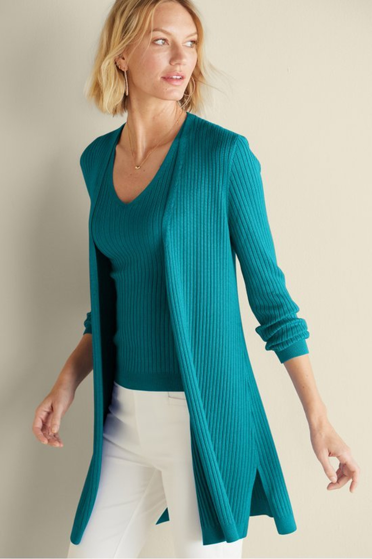 SoftEssential™ Ribbed Long Cardi1483