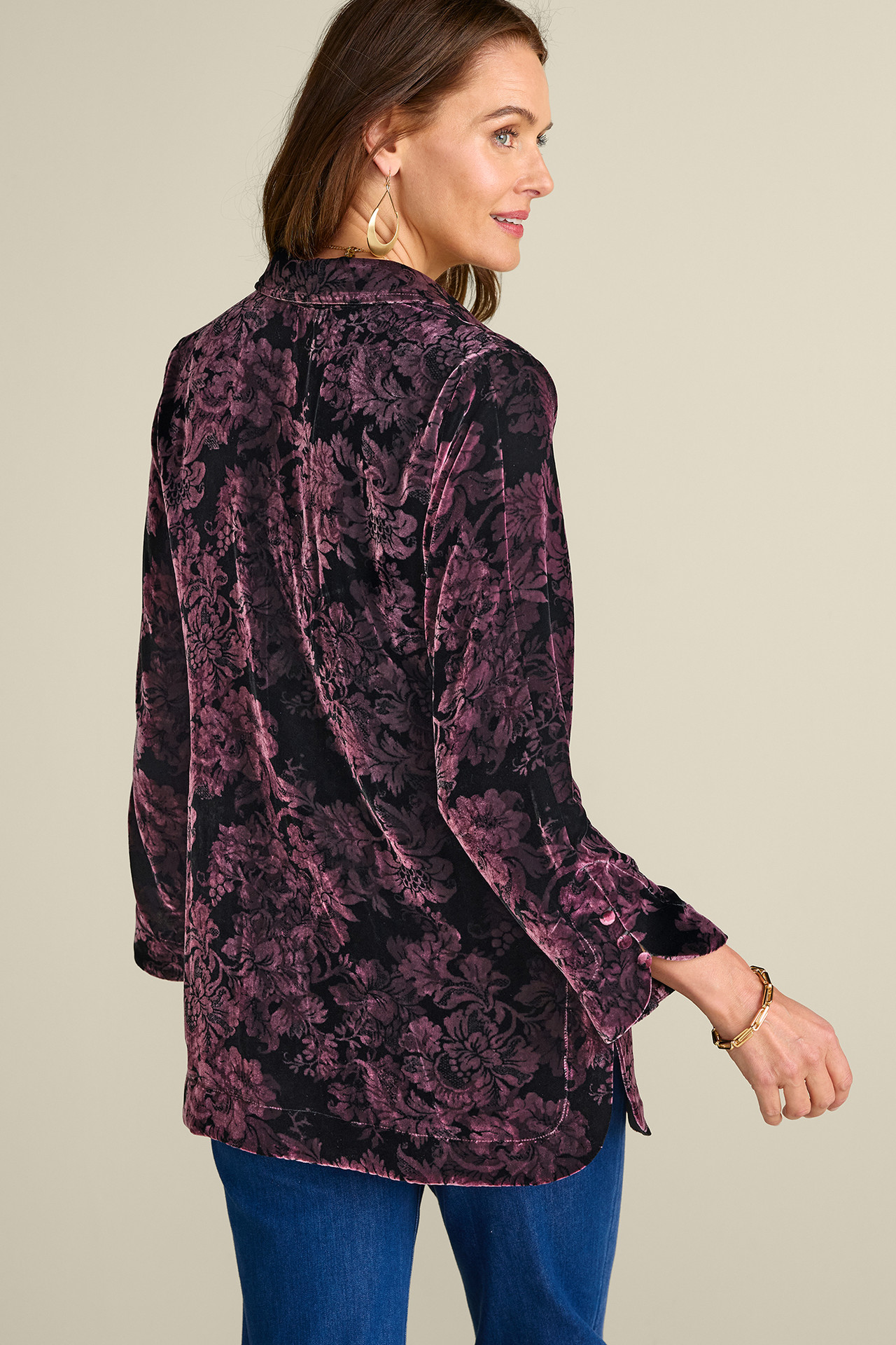 Icon Silk Velvet Poets Tunic Shirt
