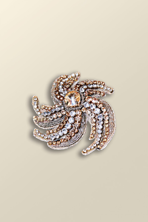 Swirl Around Burst Brooch