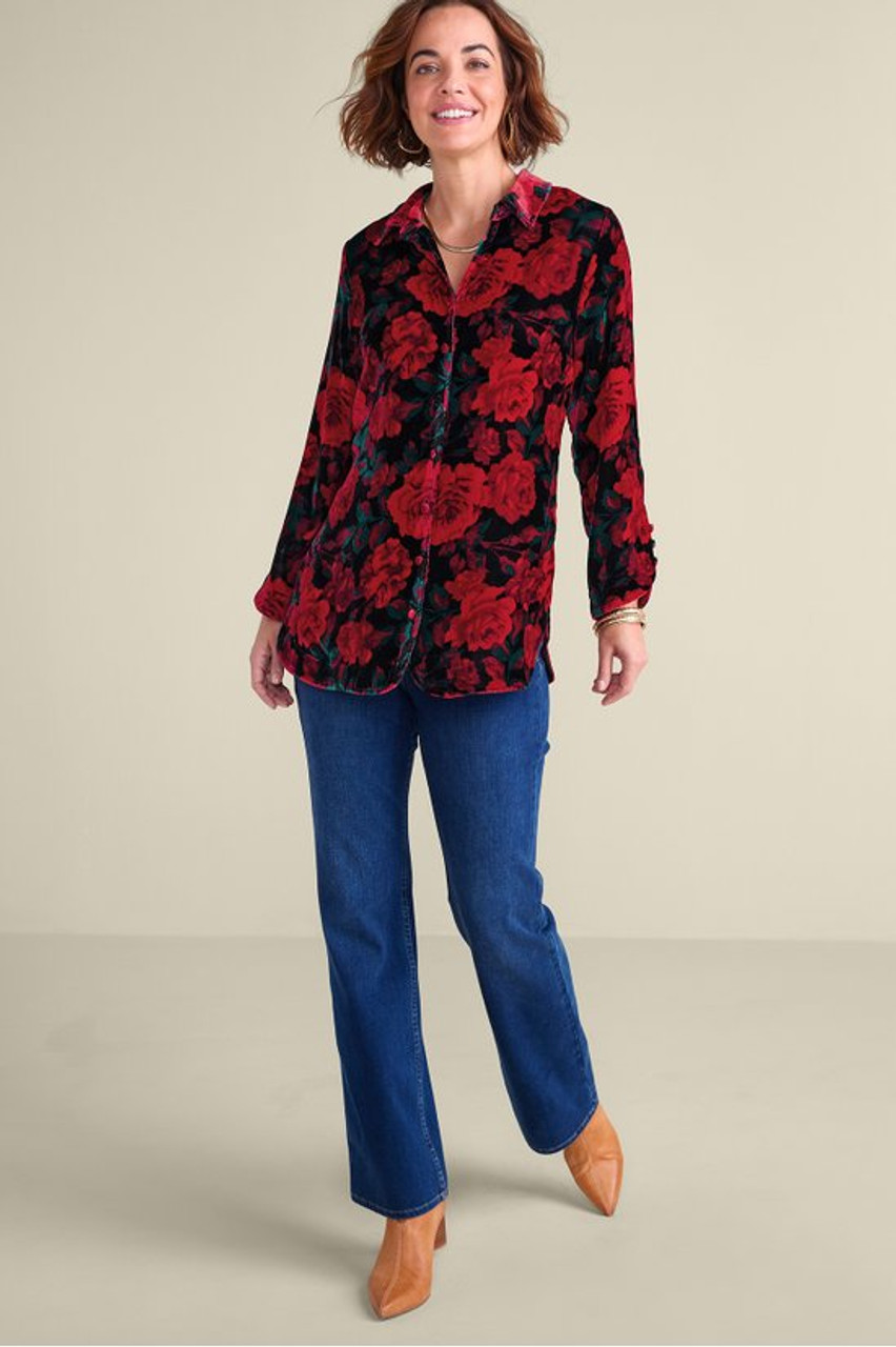 Icon Silk Velvet Poets Tunic Shirt