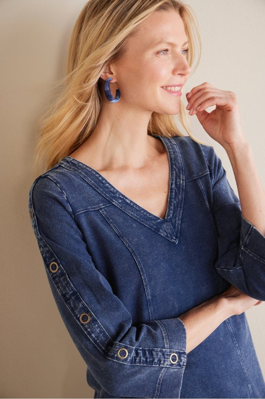 Wilma Washed Knit Denim Tunic