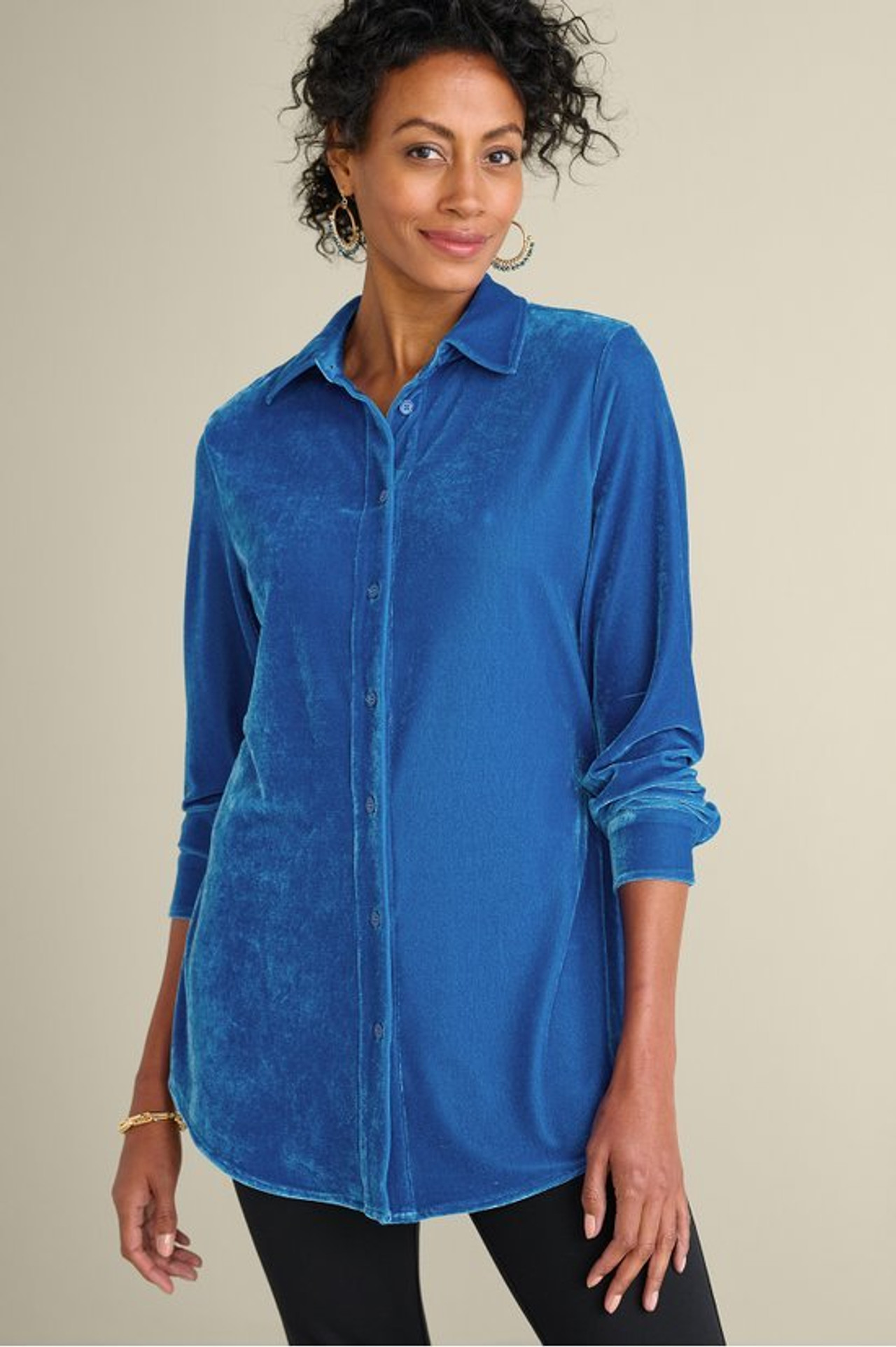 Velvet Boyfriend Tunic Shirt 2235