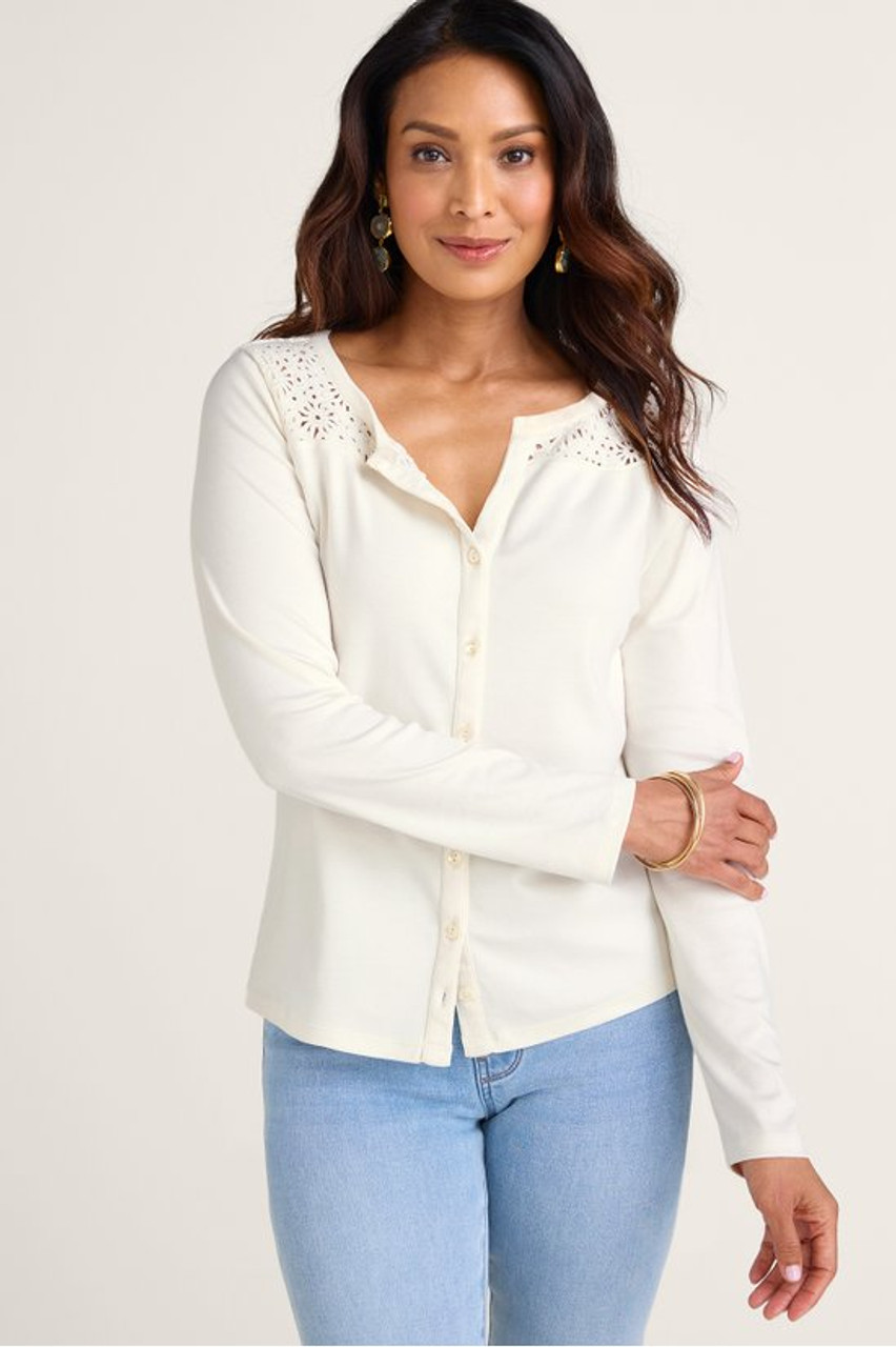 Rhae Lace Button Top