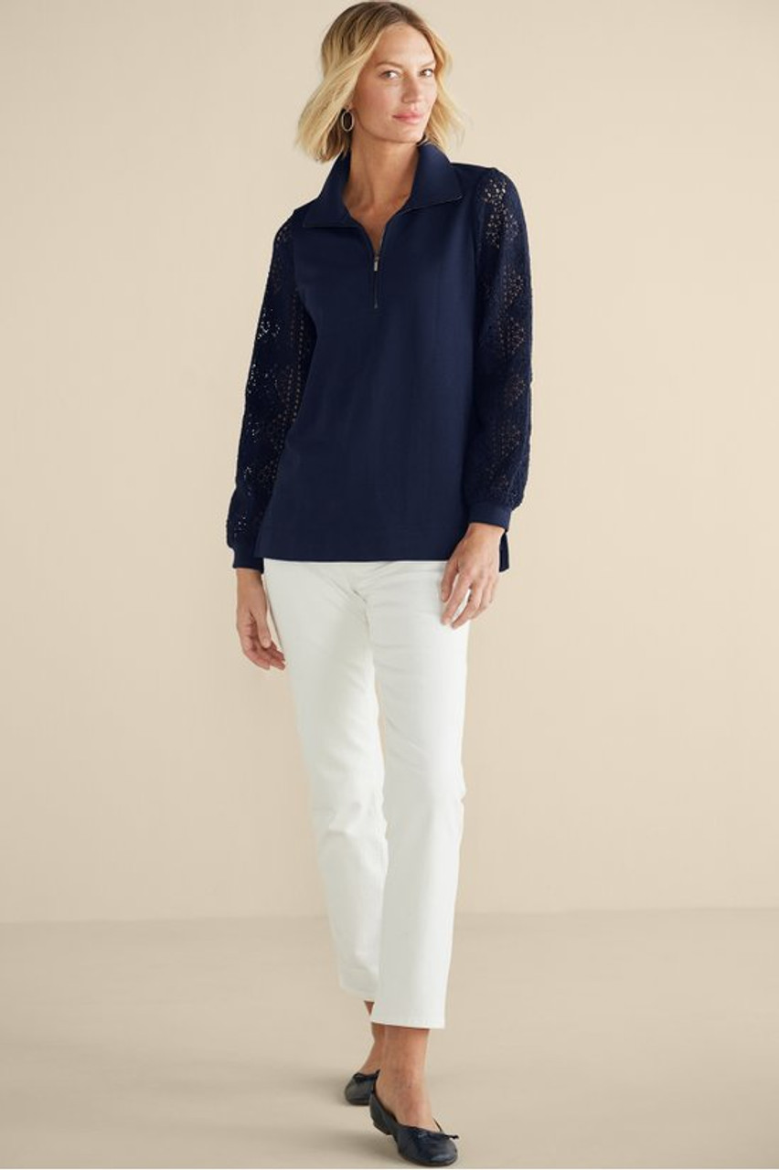 Crochet Sleeve French Terry Tunic