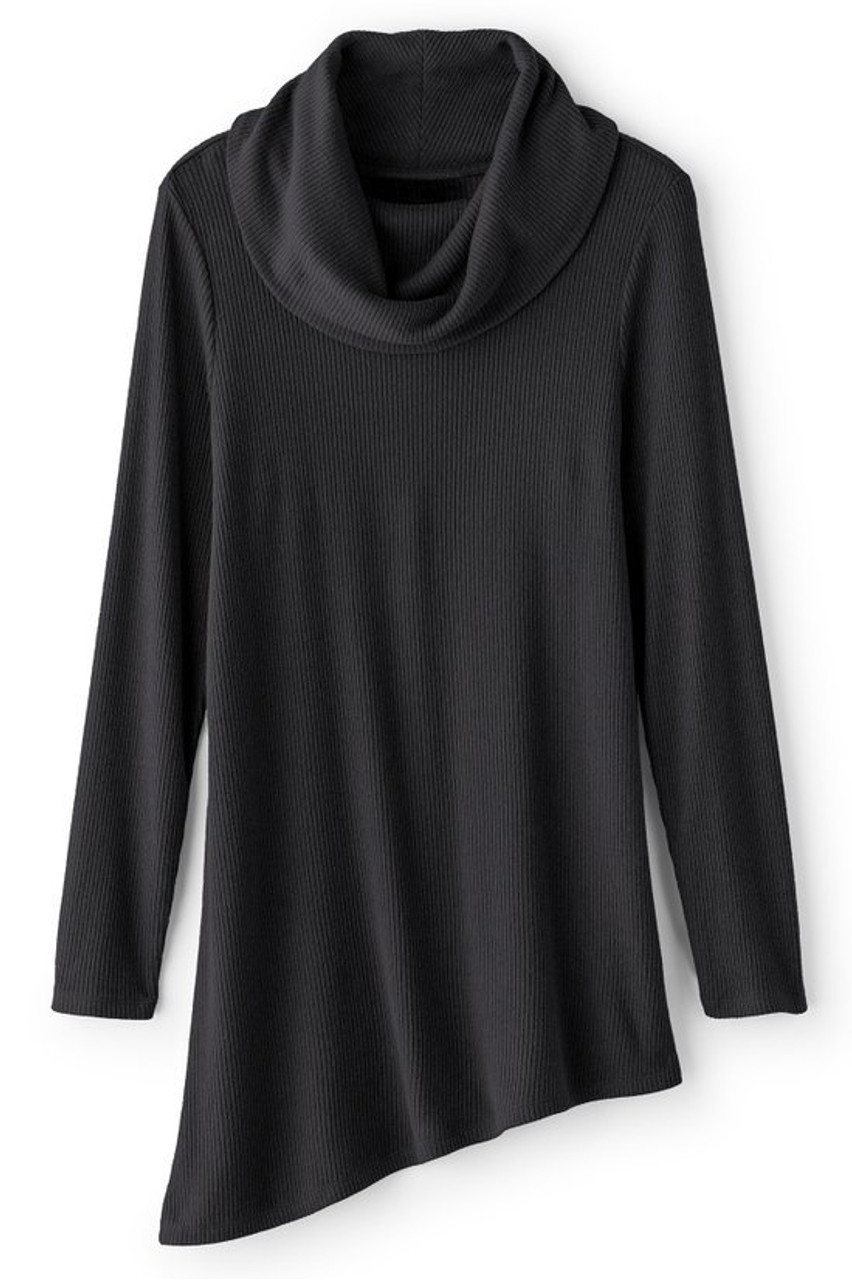 Kayla Rib Knit Cowl Neck Tunic