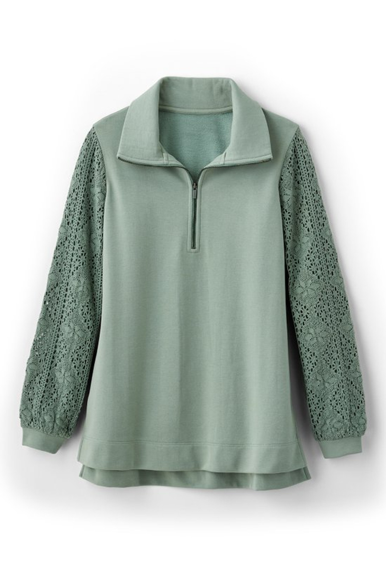 Crochet Sleeve French Terry Tunic