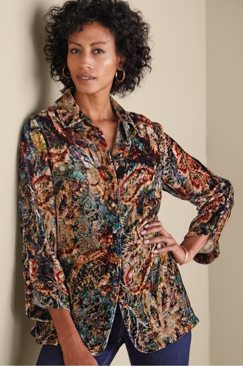 Icon Silk Velvet Poets Tunic Shirt