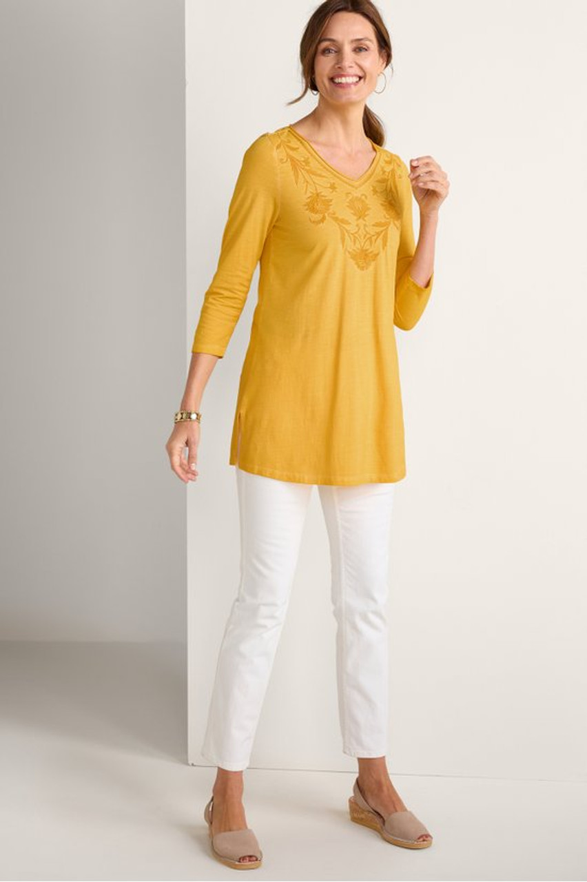 Orelia Embroidered Knit Tunic
